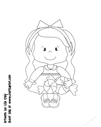 Christmas Girls Digital Stamp 1