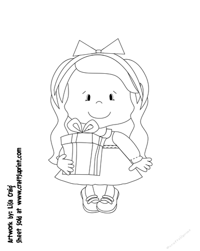 Christmas Girls Digital Stamp 2