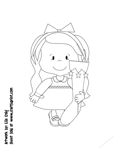Christmas Girls Digital Stamp 3
