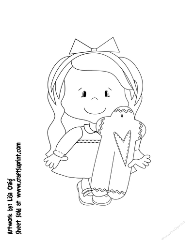Christmas Girls Digital Stamp 4