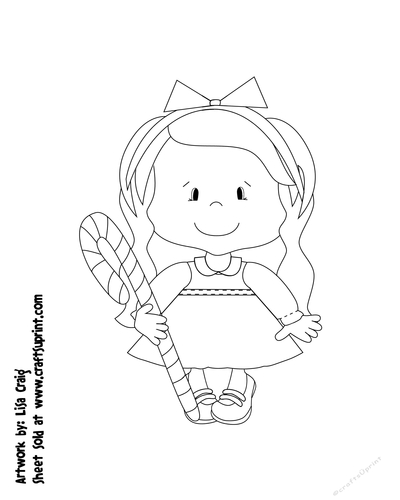 Christmas Girls Digital Stamp 5