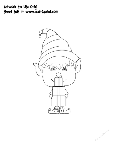 Christmas Elf Digital Stamp 3