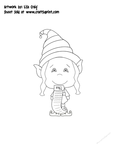 Christmas Elf Digital Stamp 4