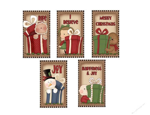 10 Christmas Presents Magnets Sheet