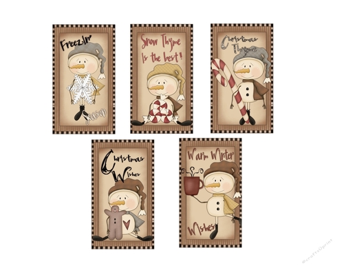 Primsy Snowmen 3 Magnets Sheet