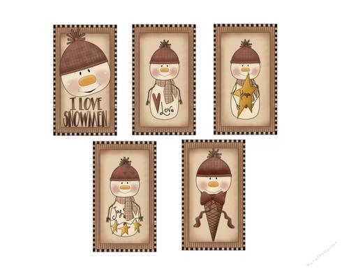 Primsy Snowmen  Magnets Sheet