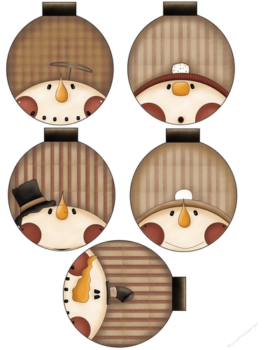 Lookin Up Snowmen Tags Sheet