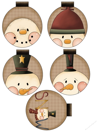 Primsy Snow Heads Tags Sheet