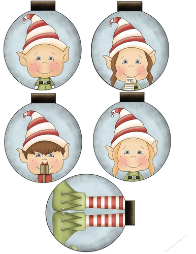Christmas Elves Tags Sheet