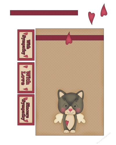 Angel Cat Folded Card Front