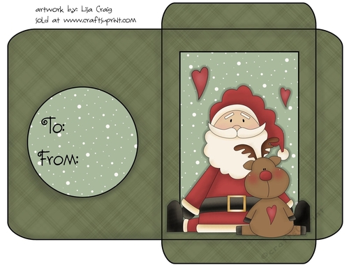 Christmas Gift Card Envelope Green 10