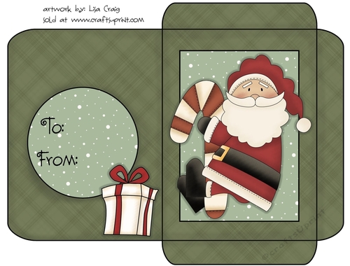Christmas Gift Card Envelope Green 12