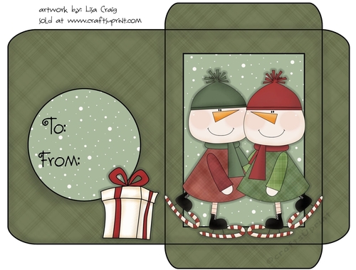 Christmas Gift Card Envelope Green 17