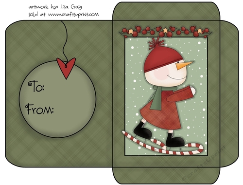 Christmas Gift Card Envelope Green 18