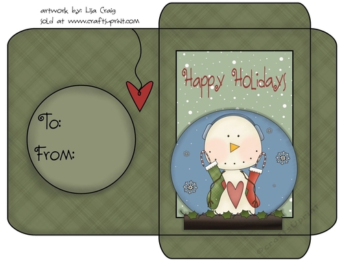 Christmas Gift Card Envelope Green 19