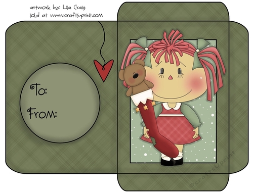 Christmas Gift Card Envelope Green 20