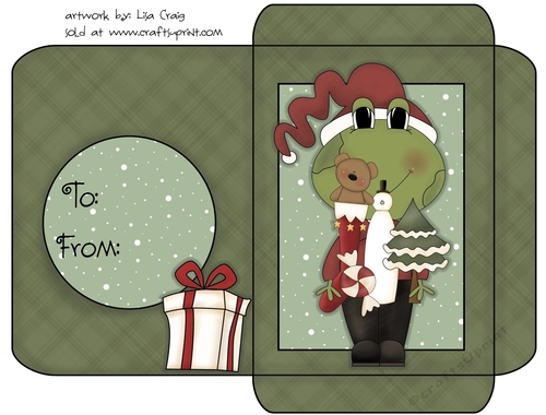 Christmas Gift Card Envelope Green 22