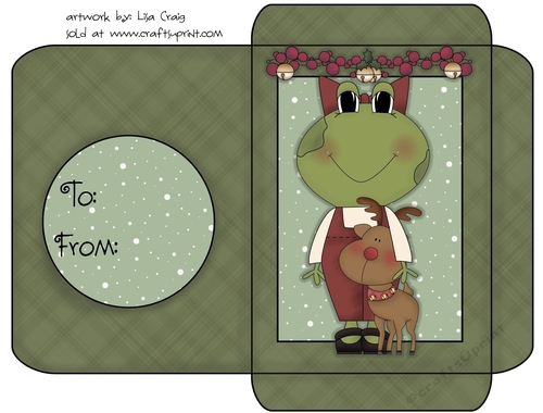 Christmas Gift Card Envelope Green 23