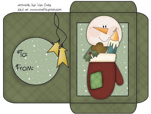 Christmas Gift Card Envelope Green 24