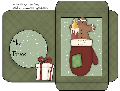 Christmas Gift Card Envelope Green 25