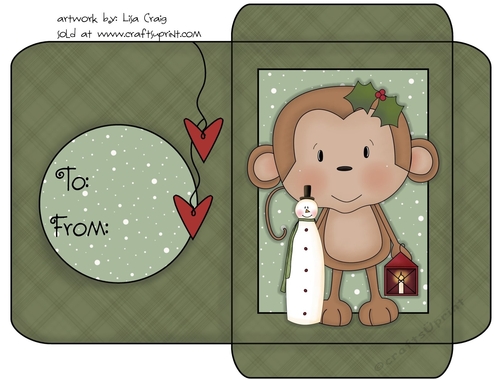 Christmas Gift Card Envelope Green 26