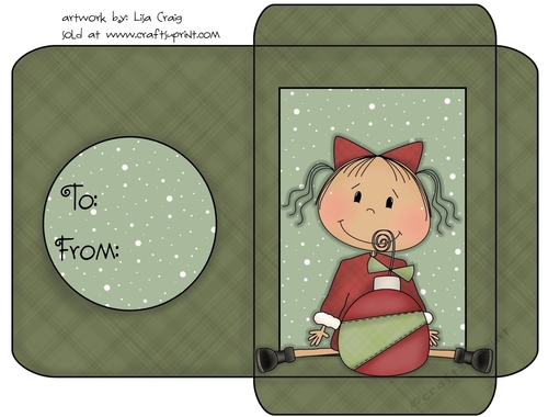 Christmas Gift Card Envelope Green 27