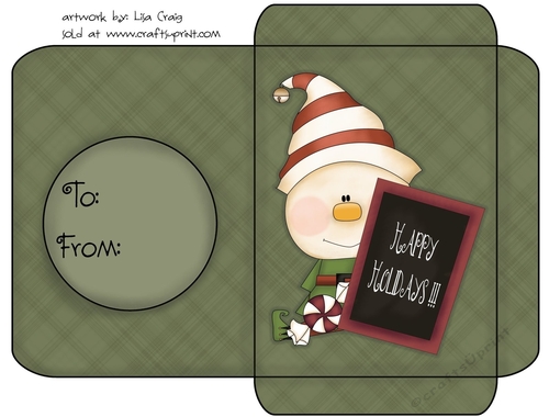 Christmas Gift Card Envelope Green 33
