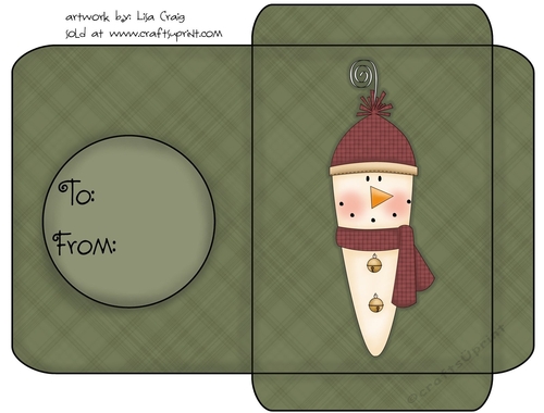 Christmas Gift Card Envelope Green 34