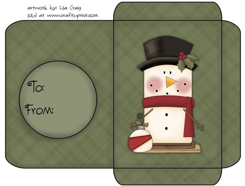 Christmas Gift Card Envelope Green 35
