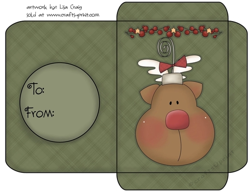 Christmas Gift Card Envelope Green 36