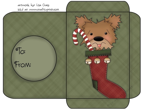 Christmas Gift Card Envelope Green 38
