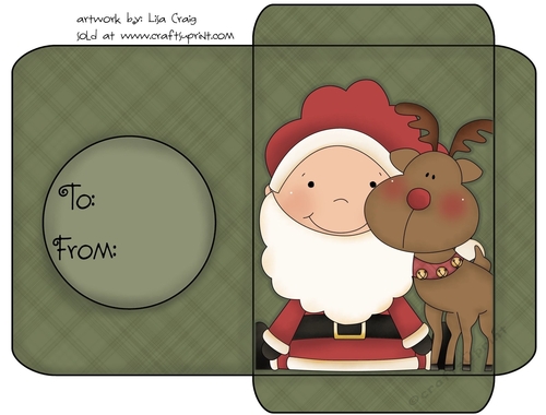 Christmas Gift Card Envelope Green 39
