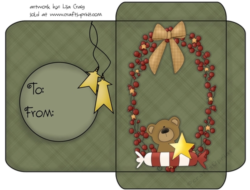 Christmas Gift Card Envelope Green 41
