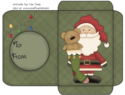 Christmas Gift Card Envelope Green 7