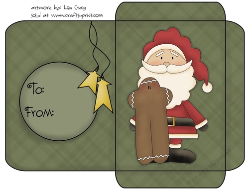 Christmas Gift Card Envelope Green 8