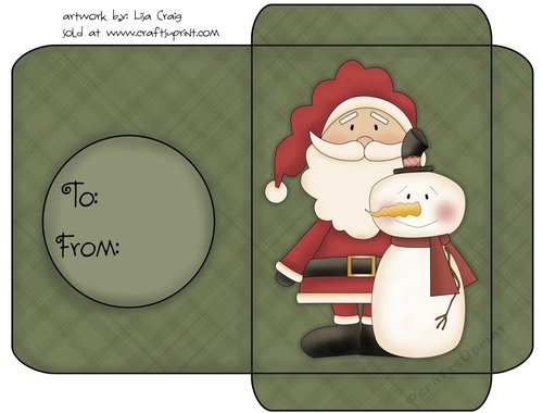 Christmas Gift Card Envelope Green 9