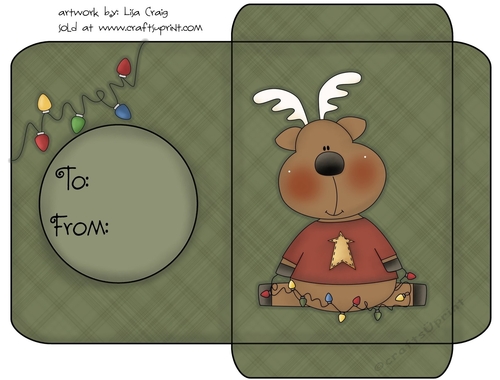 Christmas Gift Card Envelope Green 3