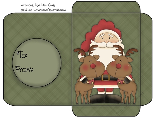 Christmas Gift Card Envelope Green 5