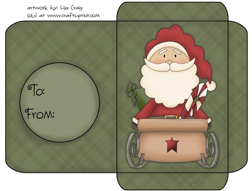 Christmas Gift Card Envelope Green 6
