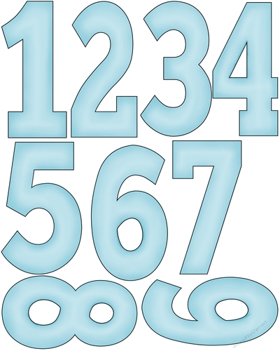Aqua Numbers 1-9 Sheet
