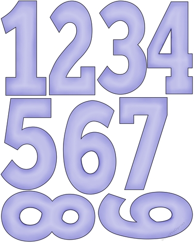 Purple Numbers 1-9 Sheet