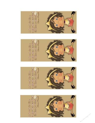 Reading Girl Bookmarks Sheet