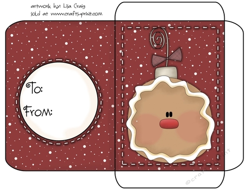 Christmas Gift Card Envelope Red 6