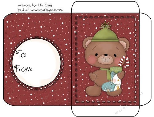 Christmas Gift Card Envelope Red 7