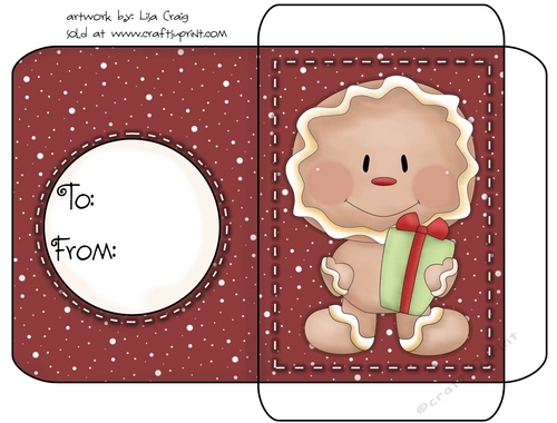 Christmas Gift Card Envelope Red 9