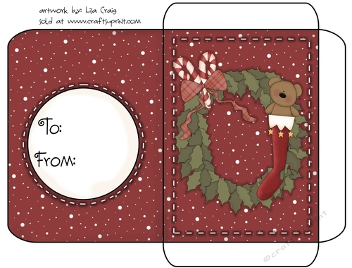 Christmas Gift Card Envelope Red 10