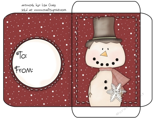 Christmas Gift Card Envelope Red 11