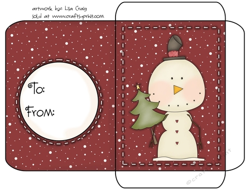 Christmas Gift Card Envelope Red 13