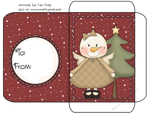 Christmas Gift Card Envelope Red 14