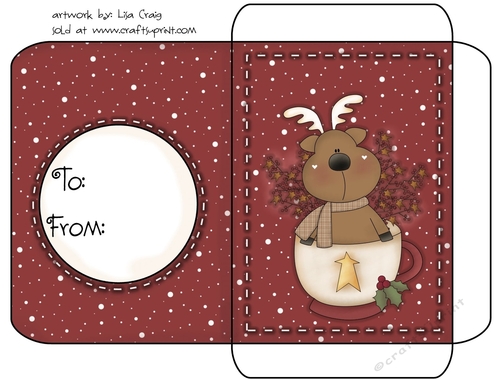Christmas Gift Card Envelope Red 15